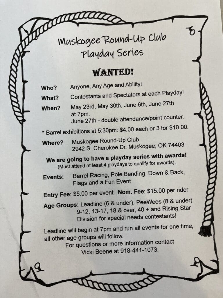 Playday Series – Muskogee Round Up Club