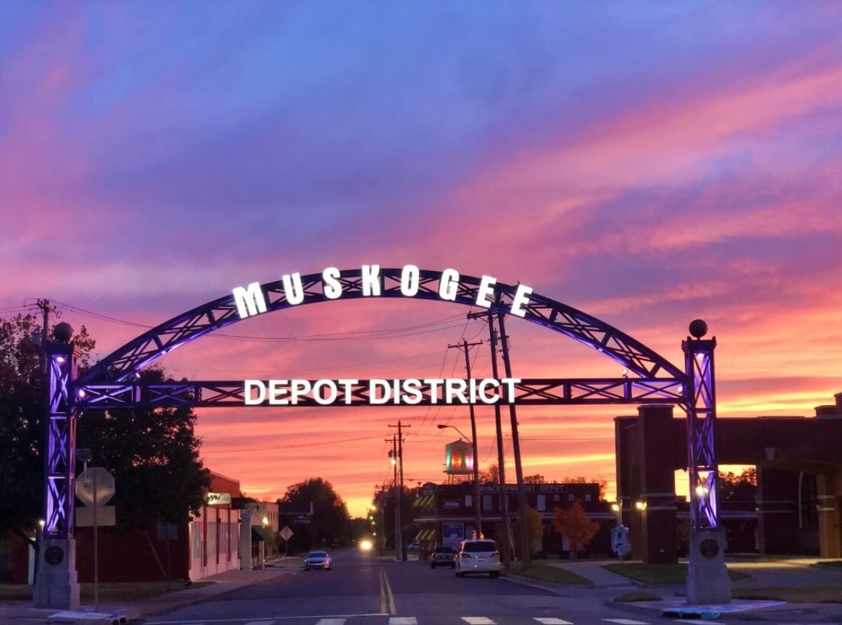 Muskogee Depot District - Sunset